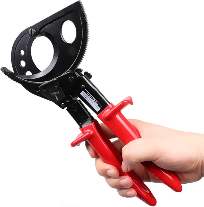 Ratchet Cable Cutter, Heavy Duty Wire Cutter for Aluminum Copper Cable up to 400mm², Ratcheting Wire Cutting Hand Tool
