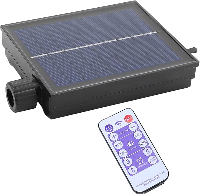 Diydeg Replacement Solar Panel, Automatic Waterproof Adjustable Solar String Light Control Box with Remote Control, Solar Lamp String Circuit Board (Output Flat Pressure 3V)