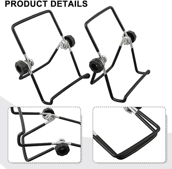 2Pcs Solar Panel Stand Foldable Mounting Bracket,Adjustable Supporter Holder,Metal Black Small For Home Garden Electrical Supplies(S)