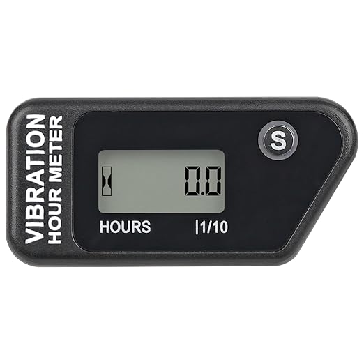 LCD Digital Hour Meter Gauge Vibration Activated,Waterproof Design,for All Vibrating Machine,Air Compressor,Generator,Lawn Mower,Motorcycle,Chainsaw (Black)