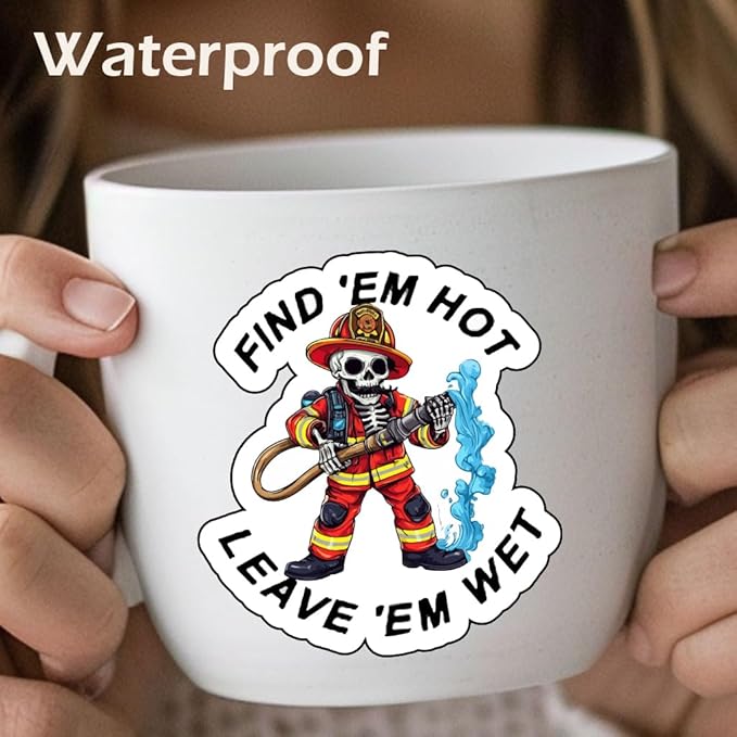 1step2dream Funny Firefighter Sticker | Humor and Witty Decals for Fire Fighter,Fire Rescue Stickers for Laptop,Water Bottles,Helmet – Gift for Firefighter,Adults,Women