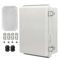 Waterproof Electrical Box Junction Box Weatherproof IP67 ABS Plastic Enclosure Switch Router Project Box Electronics DIY Enclosure with Mounting Plate and Wall Bracket Grey 11.8"x7.9"x5.1"