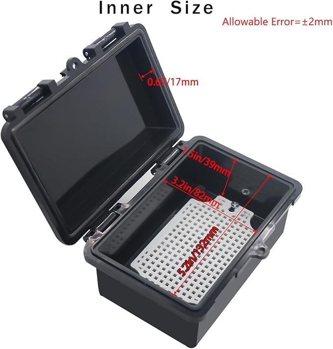 Junction Box, Hinged Black Cover IP67 Waterproof ABS Project Box with Mounting Plate Electrical Box Enclosure with Wall Bracket 5.9 x 3.9 x 2.8inch(150x100x70mm)