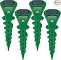 Mole Repellent Solar Powered, 4 Pack Ultrasonic Gopher Repeller IP65 Waterproof for Lawn Garden Yard, Sonic Vole Repellent Mole Killer Outdoor Get Rid of Snake Groundhog Chipmunk Squirrels, Green