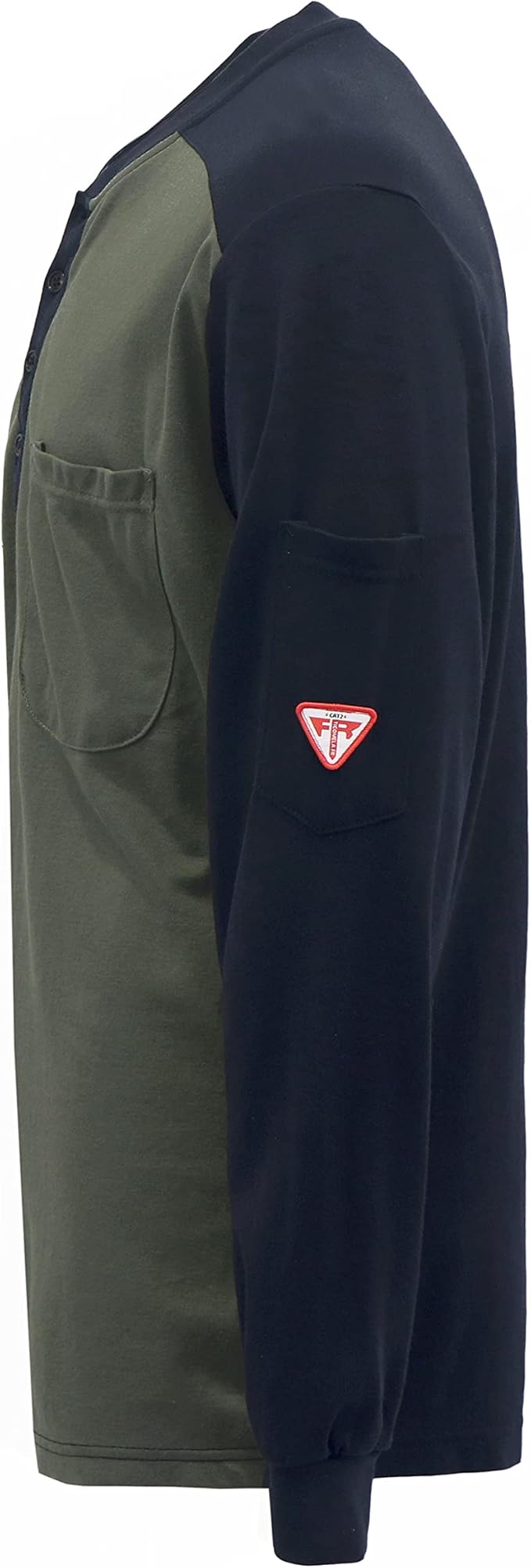 TICOMELA FR T Shirt Flame Resistant Shirt 5.5oz 100% Cotton Light Weight Workwear Men's Long Sleeve Henley Shirts