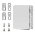 Waterproof Electrical Box ABS Waterproof Electrical Junction Box IP66, Weatherproof Plastic Enclosure with Mounting Plate, for LED Lights Solar Panels CCTV Cameras (7"x5.1"x3.5")