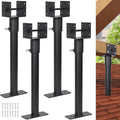 3.6" Heavy Duty Saddle Roof Riser for Patio Pergolas, 16-1/2" High, (Black - Set of 4)