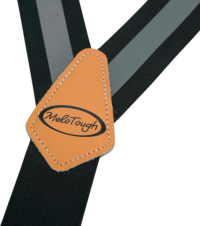 MELOTOUGH Reflective Safety Suspenders|Work Suspenders with Hi Viz Reflective Strip Hold Up Tool Belt Suspenders