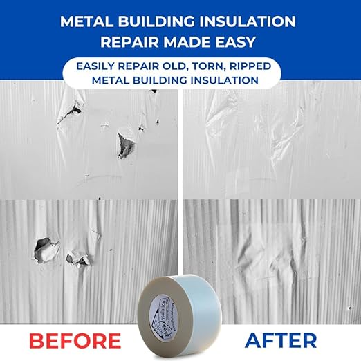 BlueTex Insulationㅤ 4'' Wide x 180' Long White Vapor Barrier Tape - 1 Roll, Waterproofing for Stucco, Crawlspaces, Repair, Underlayment Seams, Metal Building Seams, Excellent Air Barrier
