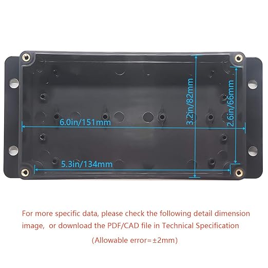 Zulkit Junction Box ABS Plastic Dustproof Waterproof IP65 Universal Electrical Boxes Project Enclosure with Fixed Ear Black 6.22 x 3.54 x 2.36 Inch (158 x 90 x 60mm)(Pack of 2)