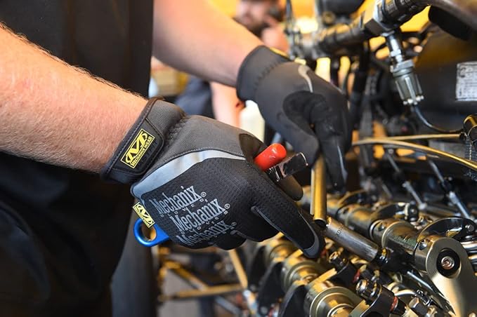 Mechanix Wear FastFit Work Gloves - Anti-Slip & Abrasion Resistant Heavy Duty Gloves - Touchscreen Compatible - Vibration Damping - Multipurpose Use - Large - Black - Two Pack