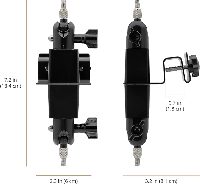Holicfun 2-in-1 Gutter Mount for Ring, Arlo, and Cameras & Solar Panels with 1/4"-20 Screw Hole - Black