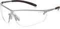 Bollé Safety 40073 Silium Safety Eyewear with Silver Metal + TPE Semi-Rimless Frame and Clear Lens