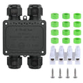 Waterproof Junction Box Outdoor, ip68 4 Way Waterproof Box, M25 Small Box, Suitable for Indoor and Outdoor Lighting