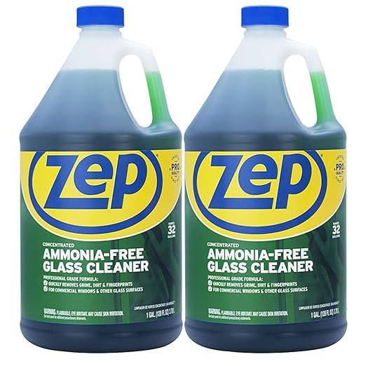 Zep Ammonia Free Glass Cleaner Concentrate 1 Gallon (Case of 2) ZU1052 - Commercial Strength