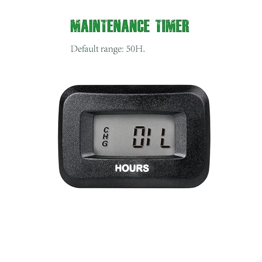 Yooreal Digital OEM Maintenance Hour Meter Gauge,Volt DC 5V-60V,Works on Various of ZTR/Riding Lawn Mower Tractor Snow Blower Land Edger Pressure Washer Tractor