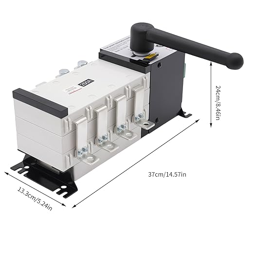 63A 110V Dual Power Automatic Transfer Switch Manual Transfer Switch 50/60Hz Din Rail Mounted Mini ATS 2/3/4P 63/32A for Hone Generator and Backup Power RV (4P 250A)