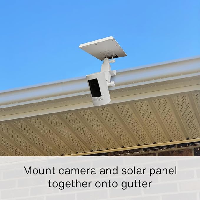Holicfun 2-in-1 Gutter Mount for Ring, Arlo, and Cameras & Solar Panels with 1/4"-20 Screw Hole - Black