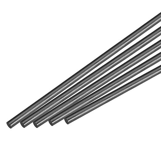 MECCANIXITY Carbon Fiber Rod, 6mm x 500mm for RC Airplane DIY Tool Wing Tube Quadcopter Arm, Pack of 5