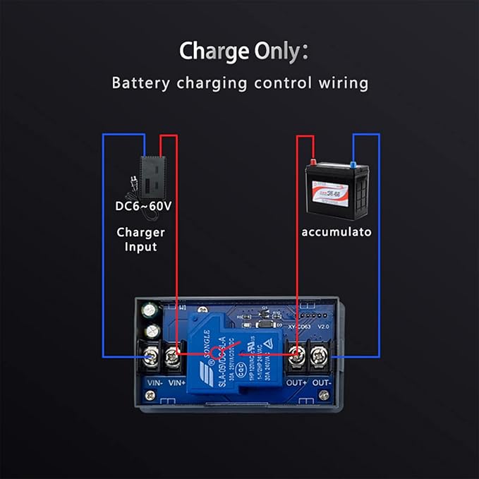 DC 6V-60V Low Voltage Protector Disconnect Switch Module with LCD Display, 30A Under-Voltage Deficit Protector