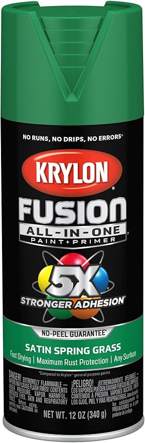 Krylon Fusion All-In-One Adhesive Spray Paint for Indoor/Outdoor Use, 12 oz, Spring Grass