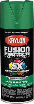 Krylon Fusion All-In-One Adhesive Spray Paint for Indoor/Outdoor Use, 12 oz, Spring Grass