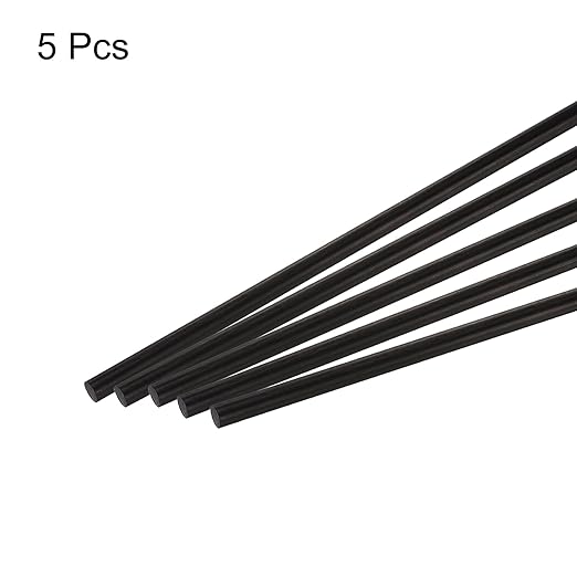MECCANIXITY Carbon Fiber Rod, 7mm x 200mm Carbon Rod Bar for RC Plane DIY Craft Kite Wing Tube Quadcopter Arm Repair Pack of 5