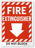 SmartSign "Fire Extinguisher Do Not Block" Sign | 10" x 14" Aluminum