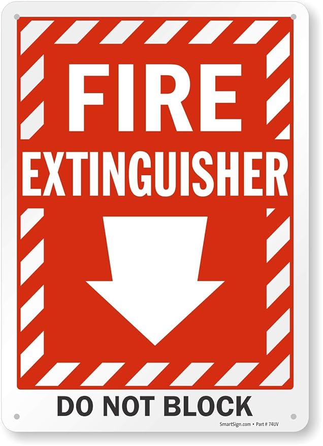 SmartSign "Fire Extinguisher Do Not Block" Sign | 10" x 14" Aluminum