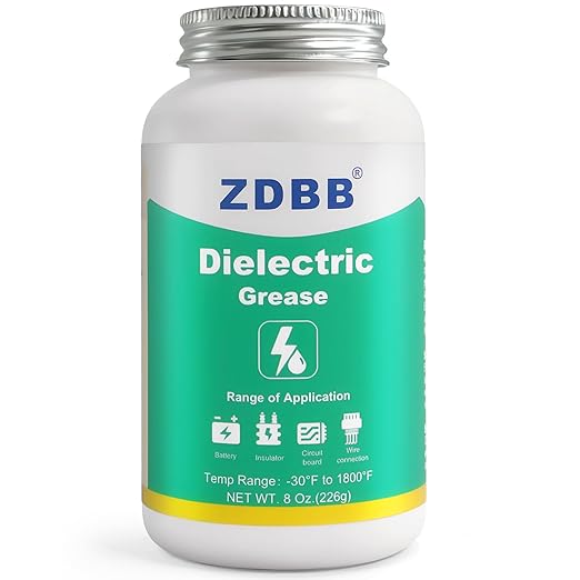 Dielectric Grease for Automotive Electrical Connectors, Electric Silicone Paste with a Brush, Di Electric Grease Spark Plug, Battery Terminal, Wiring, Marine Against Salt Corrosion 8 oz (1pcs)