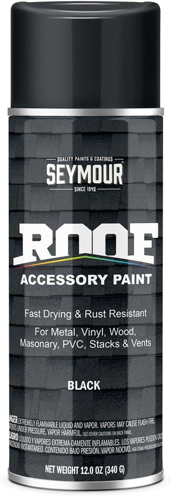 16-1706 Seymour Roof Accessory Paint, Flat Black net 12 oz. (Pack of 1)