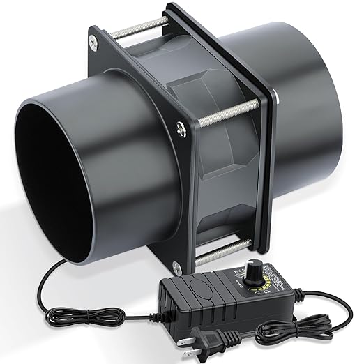 Wathai 80mm Small 12V DC Axial Exhaust Fan with AC Adapter, 3 Inch Duct Fan for Fume Extractor, Soldering Smoke, 3D Printer Enclosure, Laser Engraver Dual Ball High Airflow