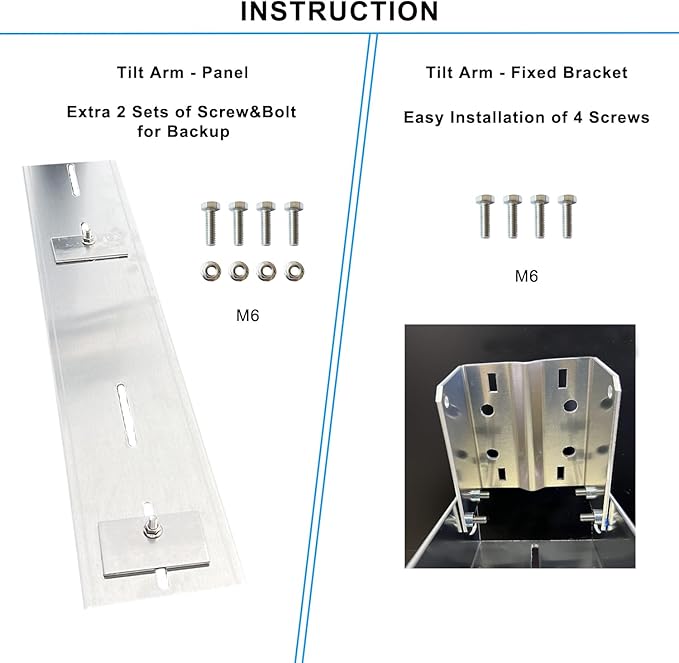 Solar Panel Pole Mount Kit, Adjustable Angle Mounting Bracket for 20w, 30w, 40w, 50w Panel, 0-90° Tilt, Fits Flat Surface or Poles Dia.1.8 - 4 Inches