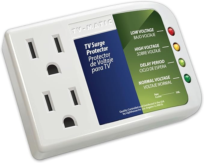 Electronic Voltage & Surge Protector for Smart TV, Game Consoles and Entertainment Center, Protects Against High and Low Voltage, Brownout, Spikes, Power Failure