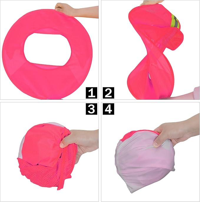 TCCFCCT Hard Hat Sun Shade Full Brim, Mesh High Visibility Hard Hat Visor Neck Shade Accessories, (Hats Not Included), Pink 3 Packs