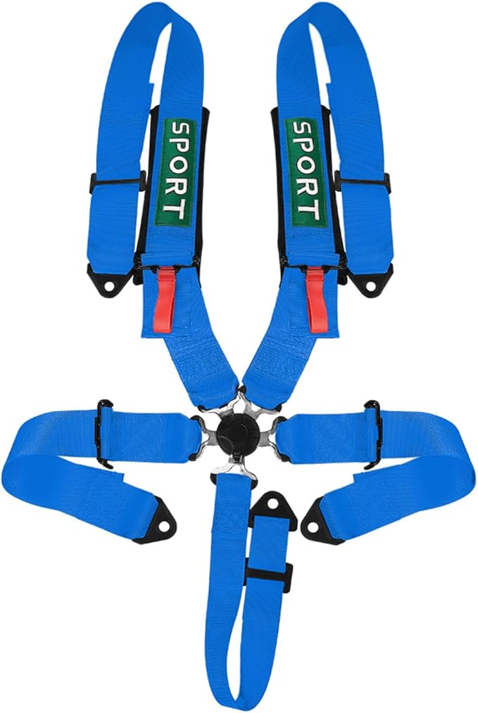 BESTZHEYU 5-Point Racing Harness Set SFI with Ultra Comfort Heavy Duty Shoulder Pads
