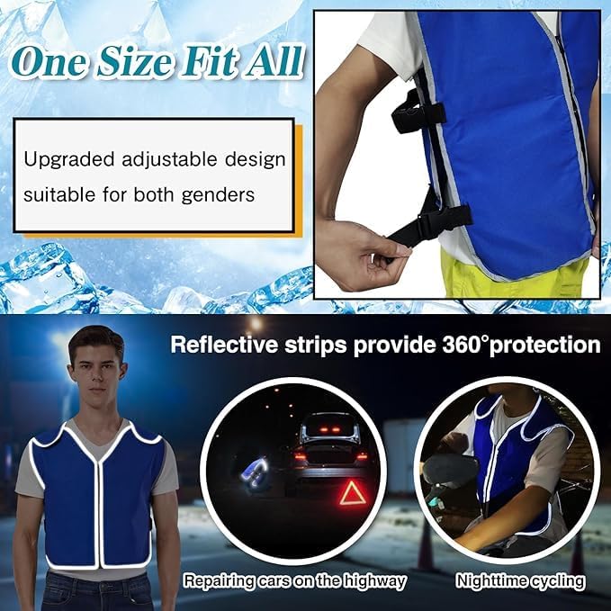 Cooling Vest with 20Pcs Ice Packs - Body Cool Vest for Men Women Adjustable Cold Jacket for Summer Hot Weather