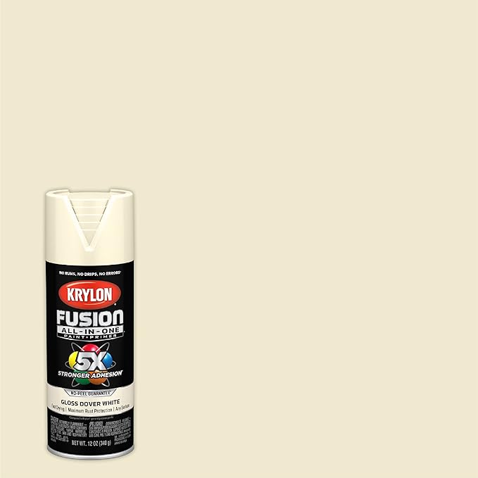 Krylon Fusion All-In-One Adhesive Spray Paint for Indoor/Outdoor Use, 12 oz, Dover White