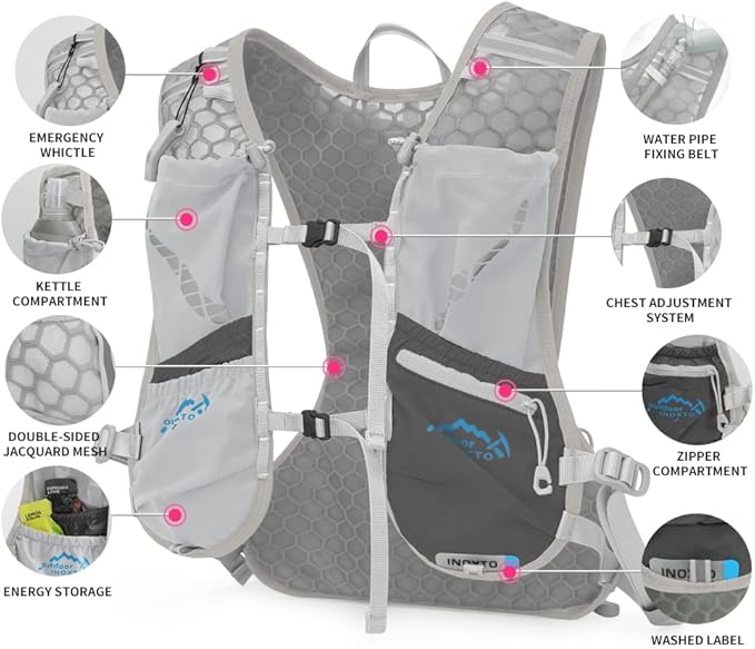 Running Hydration Vest for Men Women Water Backpack for Running 3L Running Hydration Pack for Trail Running Marathon Race Hiking