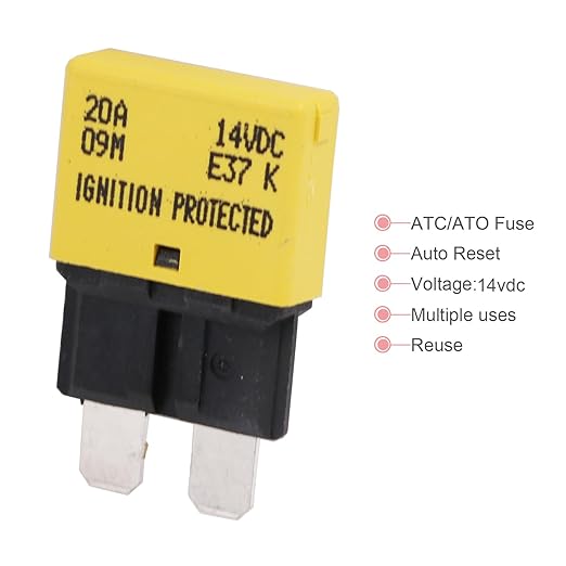 DC 12V 10 Amp Auto Reset Fuse Circuit Breaker ATO/ATC Low Profile Blade Self Resetting Fuses Breakers 10A for Car RV Automotive Solar Motors Boat Marine - UL Certified - 3 Pack