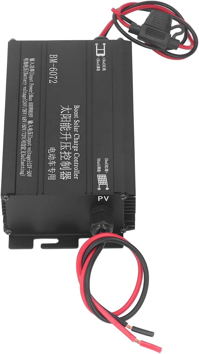 Boost Solar Charging Controller, 600W MPPT Step Up Solar Charging Controller 12‑50V Input for 24V 36V 48V 60V 72V Batteries