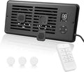 Register Booster Fan for 4" x 12" Vents Only,10 Speeds to Control Cool and Warm Airflow, Air Conditioning Vents with LED Screen Remote & Thermostat Control, for Room Walls & Floors (Black)