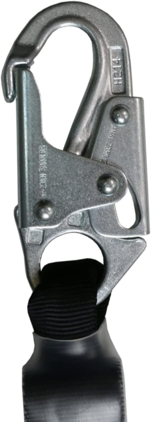 AFP 25 FT Vertical Lifeline Assembly w/Rope Grab Snap Hooks & Shock Absorber, ANSI & OSHA Rated Fall Protection Roofing Safety Equipment