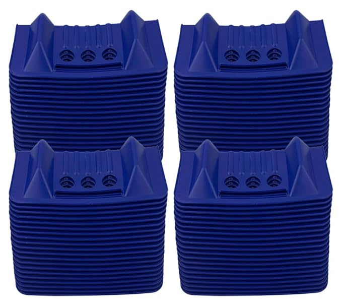 Mytee Products (80 Pack) 4" x 4" x 10" Blue Corner Protector V Shaped Flatbed Edge Guards with Carrying Case - Cargo Load Corner Edge Protector and Tie-Down Strap Guard for Flatbed