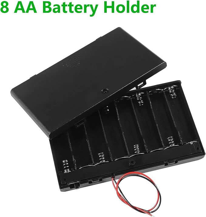 Aobao 5pcs 8 x 12V AA Battery Holder Case Box with ON/Off Switch and Leads Wire Cover