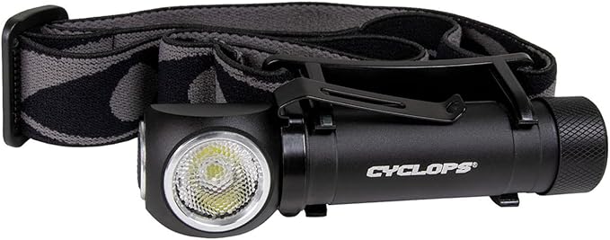 CYCLOPS Hades Headlamp | Tactical Durable Lightweight Aluminum Compact Adjustable Headband Weather Resistant IPX4 Rechargeable Removable 5 Modes Bright LED 1000 Lumen Headlight