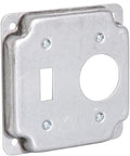 4 in. Square Cover, Exposed Work, Toggle Switch/1.406 in. Dia. Receptacle