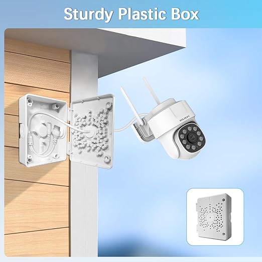 【Compatible with PTZ Cameras】 Security Camera Junction Box, Outdoor IP65 Waterproof CCTV Mounting Bracket, ABS Plastic Cable Concealment Box(8 Pack)