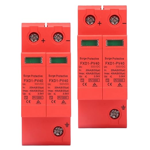 2P Protective Devices 2pcs 2P Protective Devices 40KA DC Photovoltaic Arrester with Remote Protectors (DC 500V)
