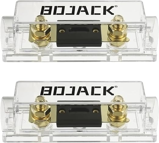 BOJACK 0/2/4 Gauge ANL Fuse Holder and 20 Amp ANL Fuses for 0 2 4 8 Gauge AWG Fuse Block, Automotive Fuse Holder 20A (Pack of 2)